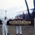 Dave James and Dave Heathcote in Waikiki 1966